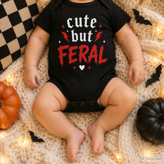 Cute but Feral Halloween Baby Vest