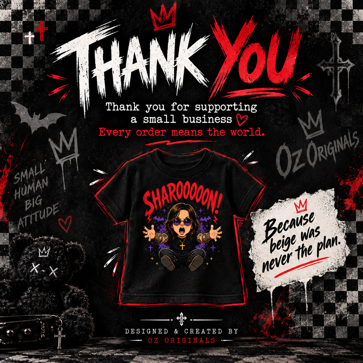 SHAROOOOON! Toddler Tee | Ozzy Osbourne-Inspired Alternative Kids T-Shirt