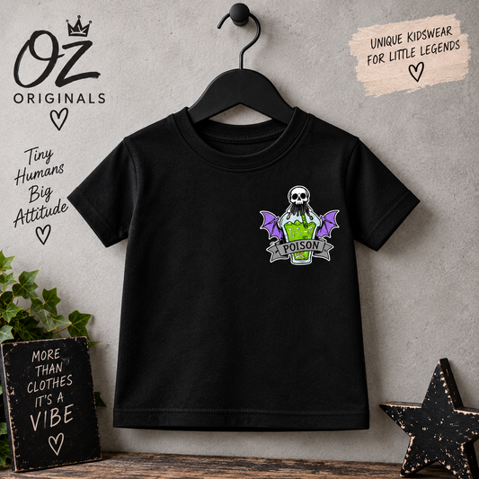 Poison Bottle Alternative Toddler T-Shirt | Gothic Kids Tee | Front & Back Print | Oz Originals π€ππ