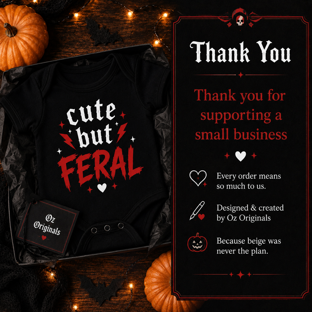 Cute but Feral Halloween Baby Vest