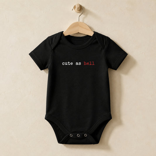 Cute As Hell Baby Vest | Alternative Black Baby Bodysuit | Goth Punk Baby Clothes | Alternative Baby Gift πΉ