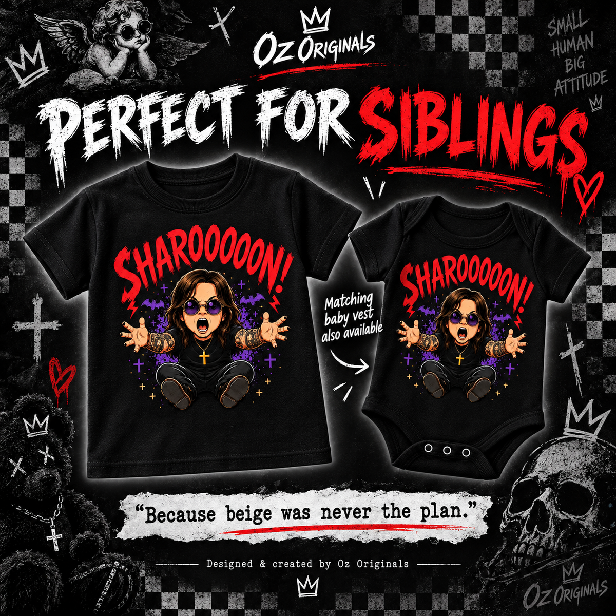 SHAROOOOON! Toddler Tee | Ozzy Osbourne-Inspired Alternative Kids T-Shirt