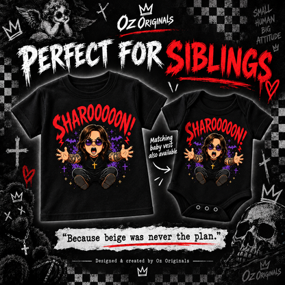 SHAROOOOON! Toddler Tee | Ozzy Osbourne-Inspired Alternative Kids T-Shirt