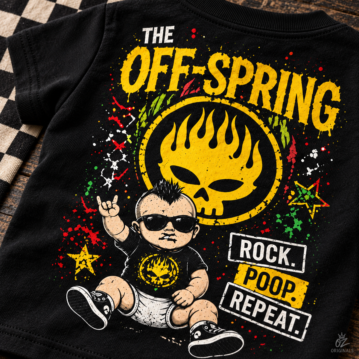 The Off-Spring “Rock. Poop. Repeat.” Toddler Tee | Alternative Kids Clothing UK