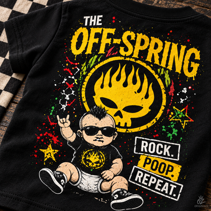 The Off-Spring “Rock. Poop. Repeat.” Toddler Tee | Alternative Kids Clothing UK