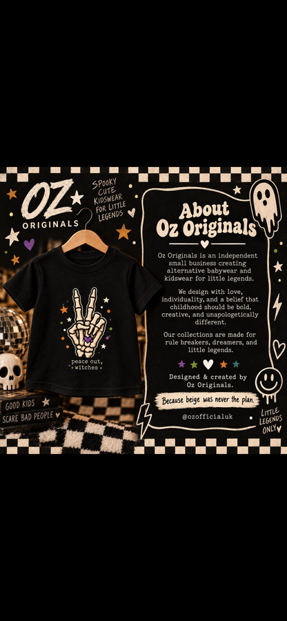 Peace Out, Witches Toddler Tee | Alternative Halloween Kids T-Shirt | October Oddities