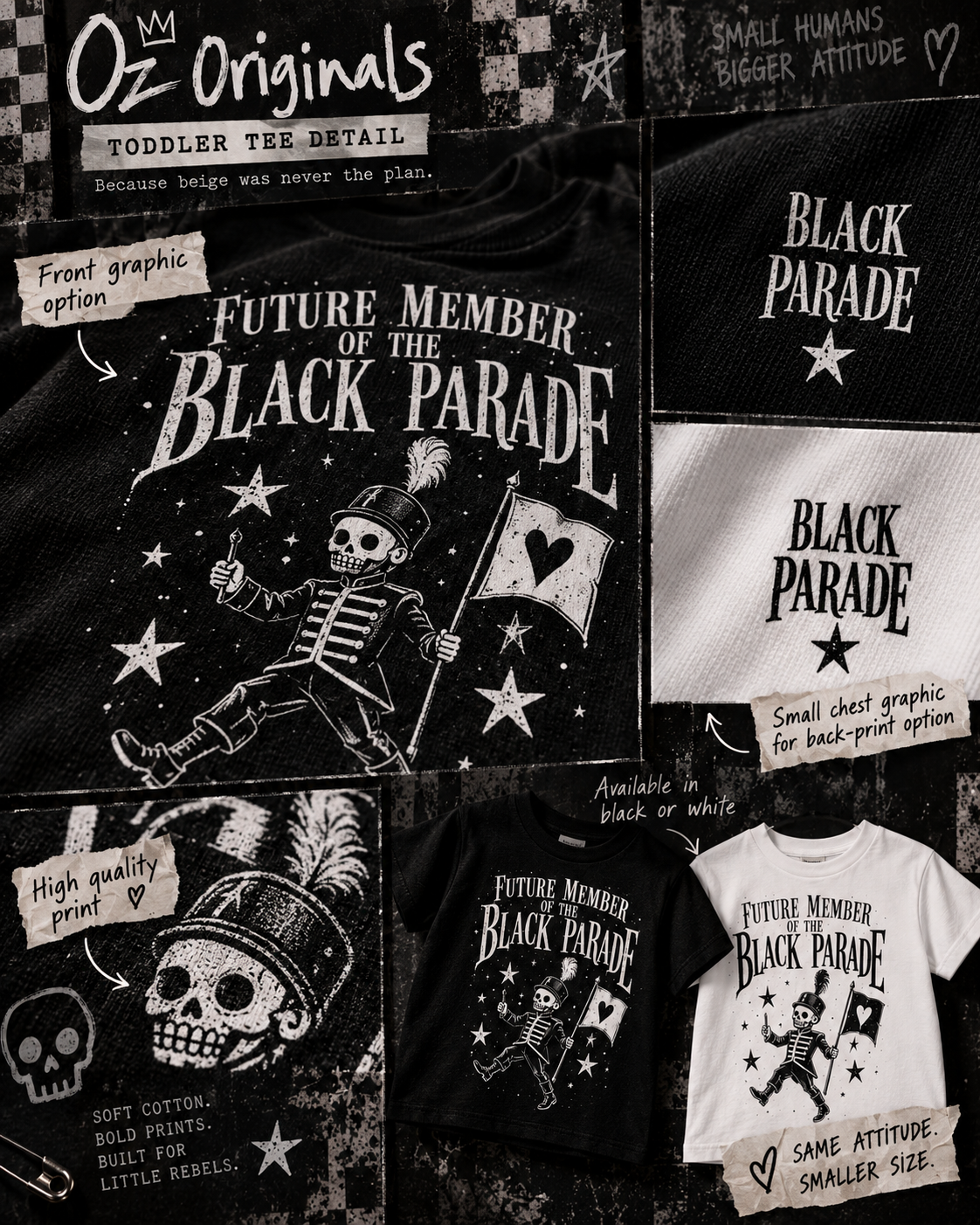 Toy Division Toddler T-Shirt | Alternative Post-Punk Kids Tee | Black or White