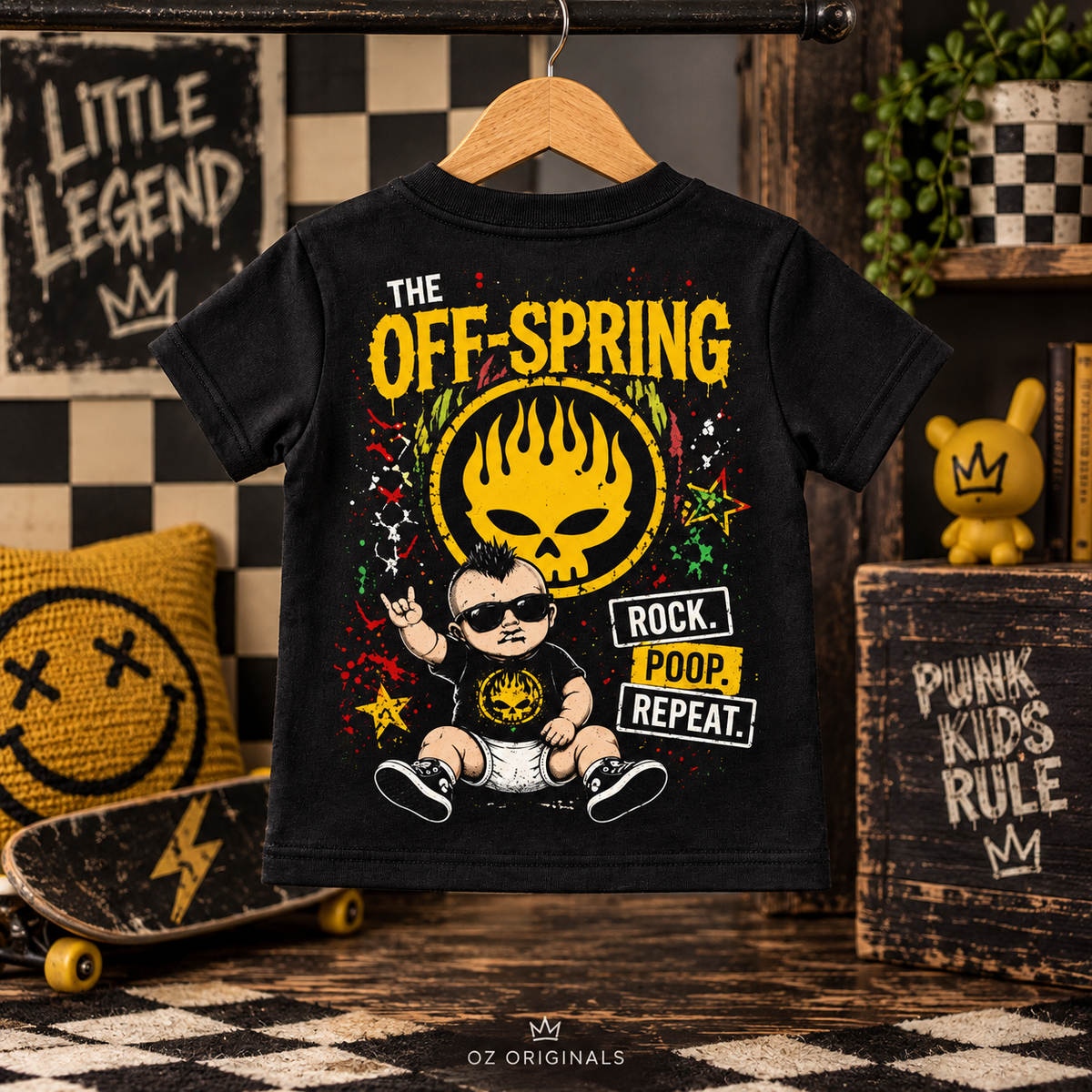 The Off-Spring “Rock. Poop. Repeat.” Toddler Tee | Alternative Kids Clothing UK