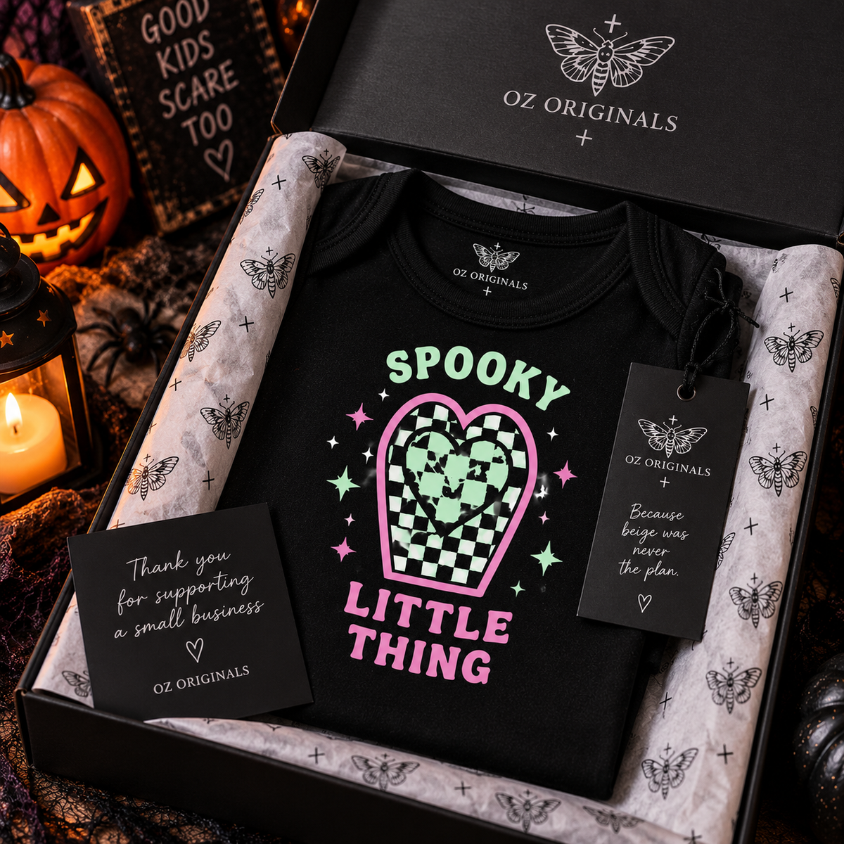 Spooky Little Thing 🖤 Black Baby Vest | Alternative Kidswear