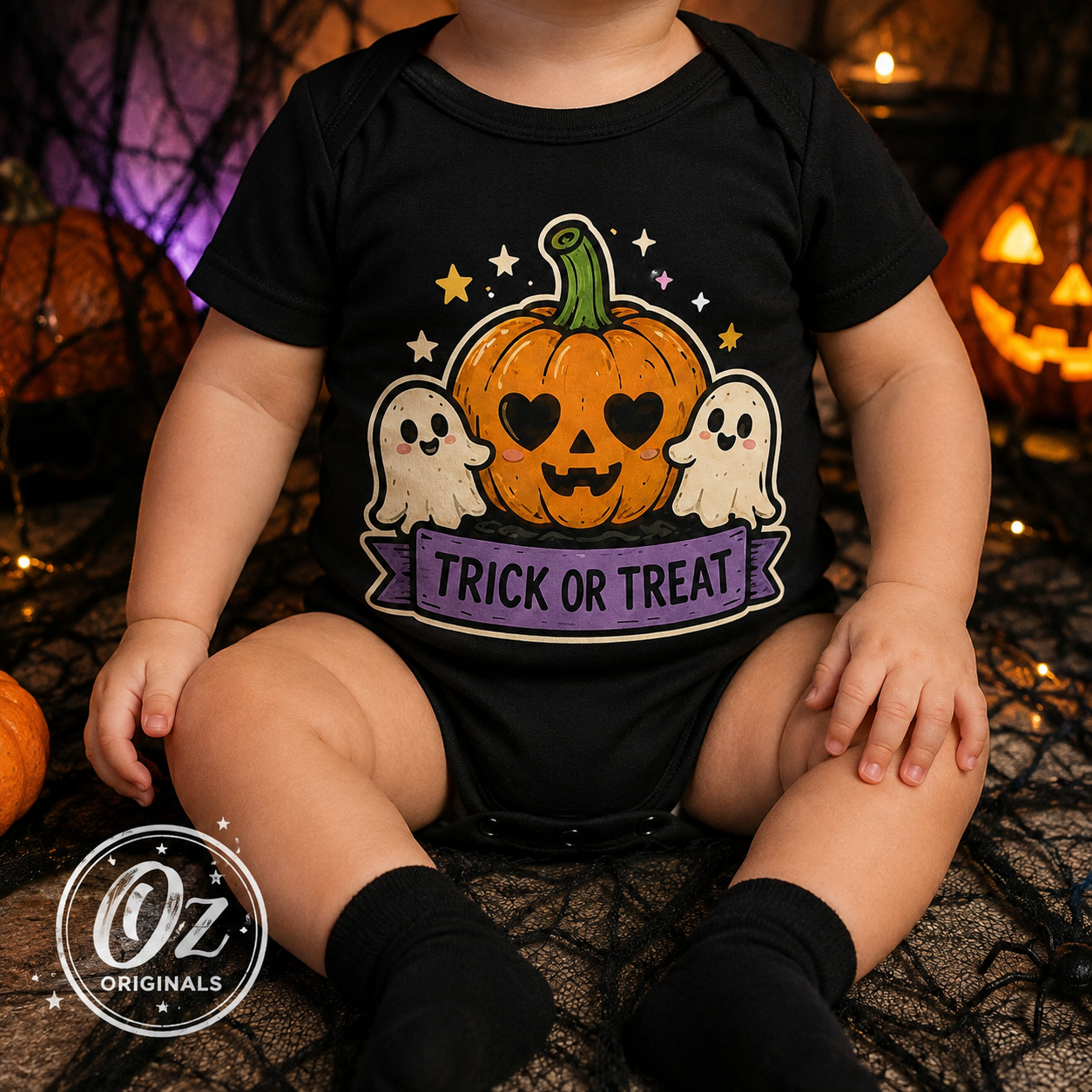 Trick or Treat Baby Vest | Halloween Pumpkin & Ghost Baby Bodysuit | October Oddities 🎃👻