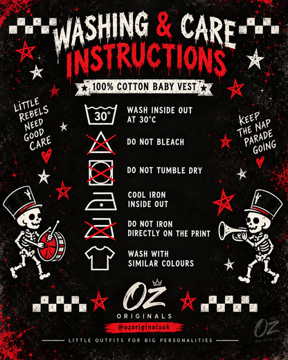 Welcome to the Nap Parade Baby Vest – Alternative Emo Baby Clothing | Black or White