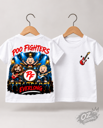 Poo Fighters Everlong Toddler T-Shirt – Alternative Rock Kids Tee – Black or White