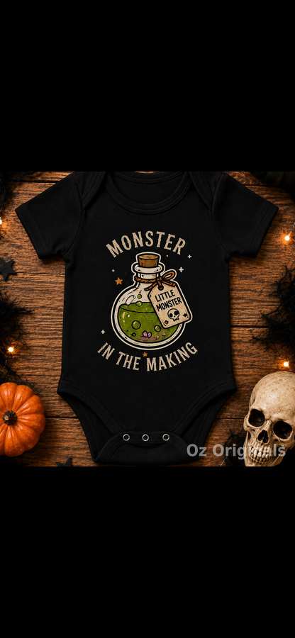 Monster in the Making Baby Grow | Alternative Halloween Baby Vest | October Oddities