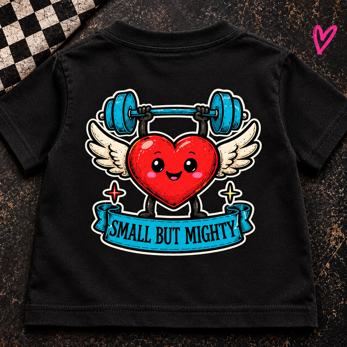 Small But Mighty Toddler Tee | Alternative Kids T-Shirt | Ozzy Flash Collection ❤️🏋️