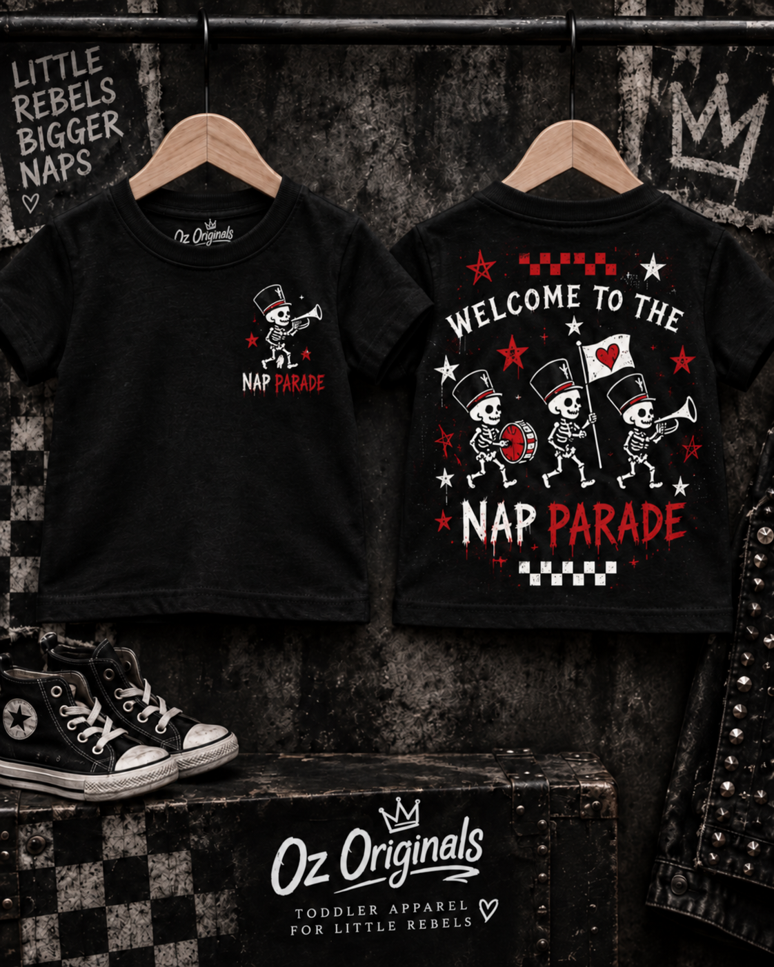 Welcome to the Nap Parade Toddler T-Shirt – Alternative Kids Tee | Black or White
