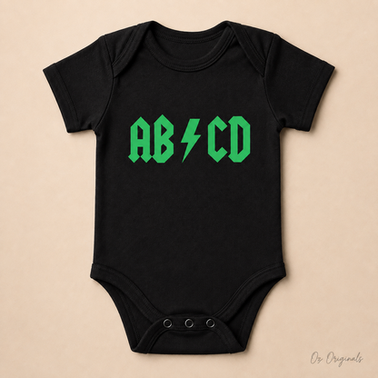 AB⚡CD Baby Vest | Rock-Inspired Alternative Baby Bodysuit | Multiple Colour Options