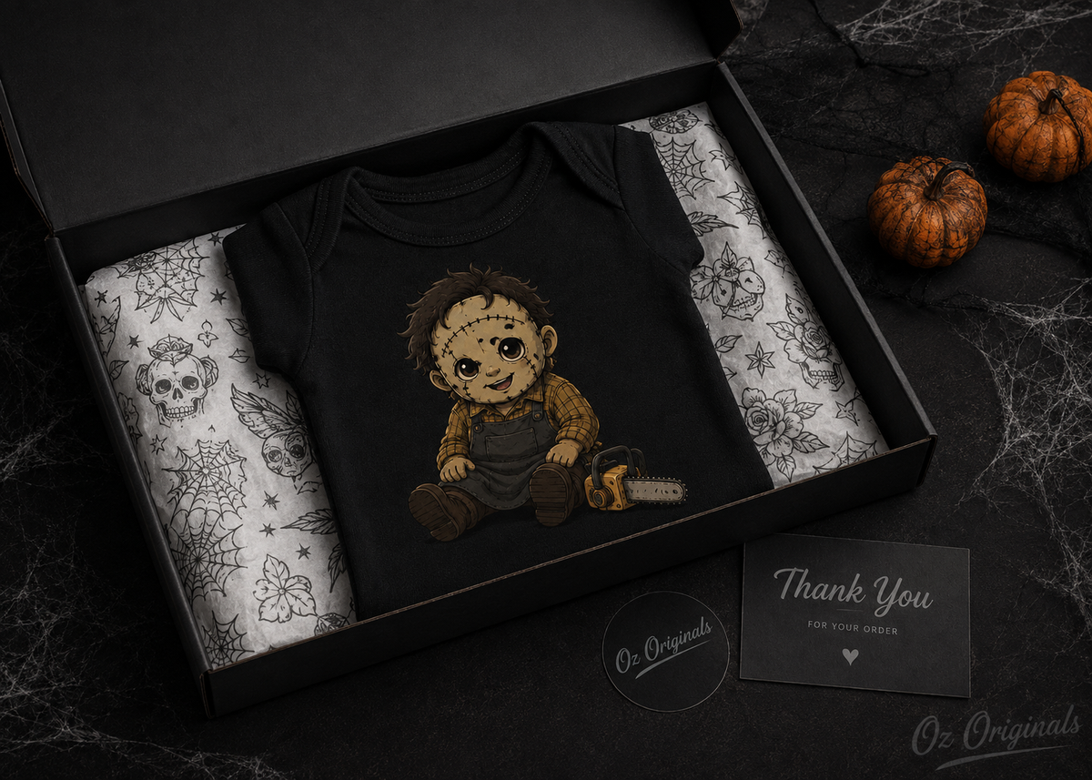 Little Horror Icons Black Baby Vest – Choose Your Character or Group