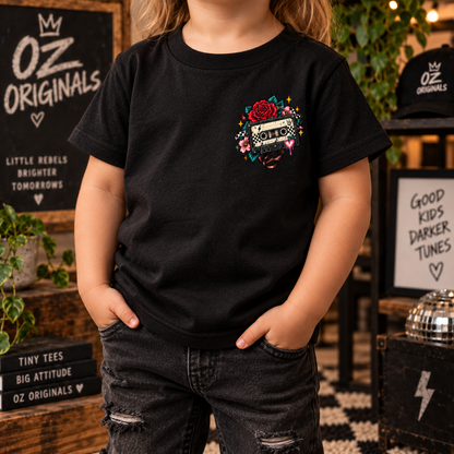 Sad Songs Society Toddler T-Shirt | Alternative Kids Tee | Cassette Mixtape Emo Punk Tee | Black or White