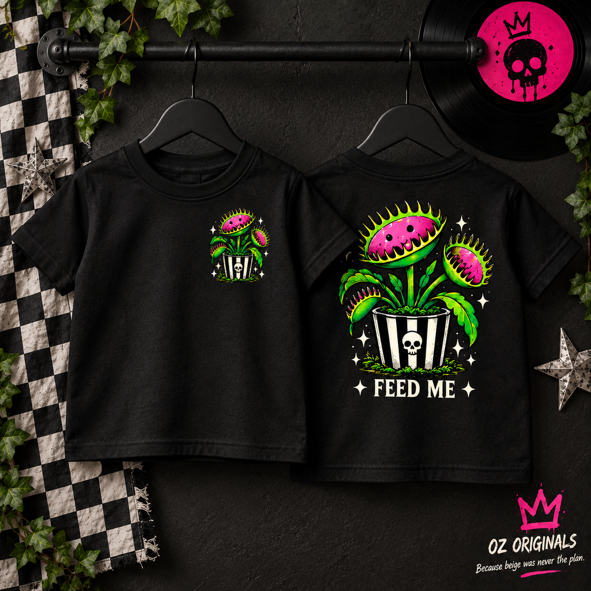 Feed Me Toddler Tee | Carnivorous Plant Alternative Kids T-Shirt | Ozzy Flash Collection 🪴 💚