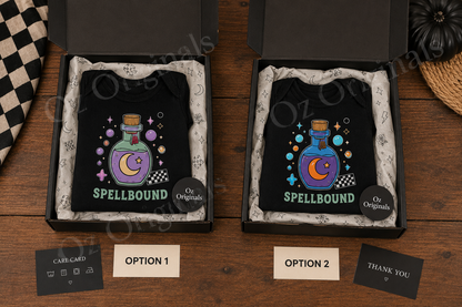 Spellbound Halloween Baby Vest – Gothic Potion Bodysuit, 2 Colour Options, October Oddities 🪄 🧙