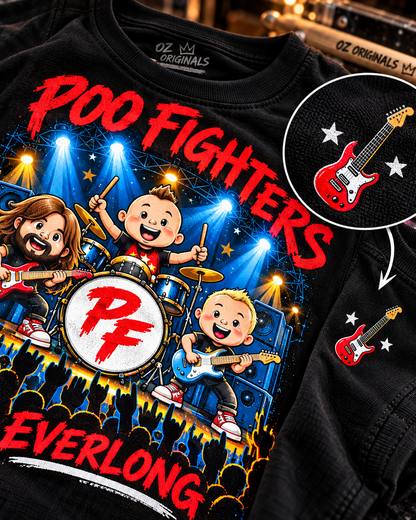 Poo Fighters Everlong Toddler T-Shirt – Alternative Rock Kids Tee – Black or White