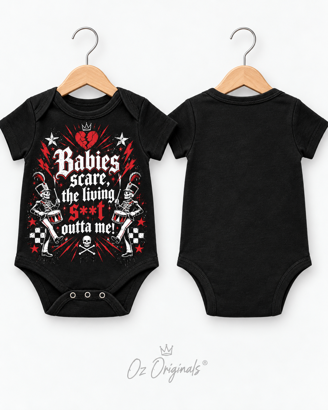 Babies Scare The Living S**t Outta Me Baby Vest | Alternative Emo Baby Clothes
