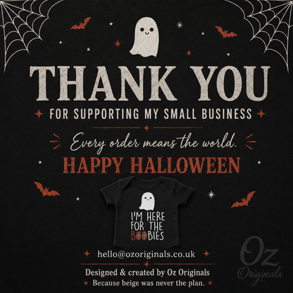 I’m Here for the Boobies Baby Vest | Halloween Baby Bodysuit | Funny Ghost Baby Outfit | Alternative Goth Baby Clothes | OctOdd007 👻