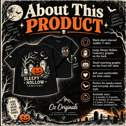 Sleepy Hollow Cemetery Toddler Tee | Alternative Halloween Kids T-Shirt 💀