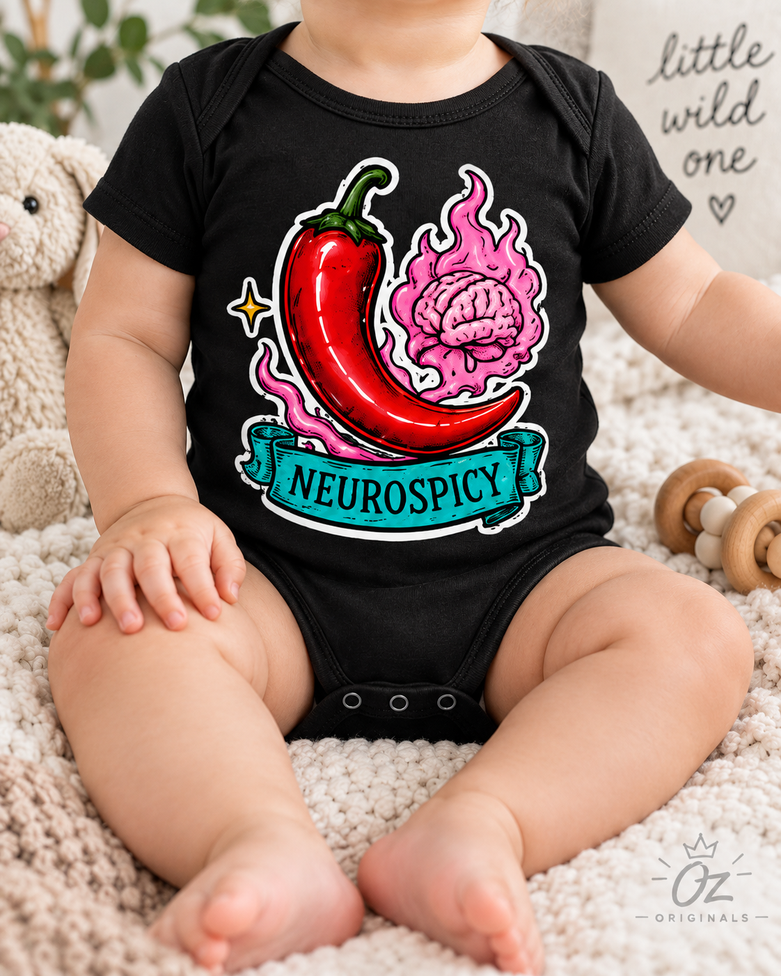 Neurospicy Baby Vest | Alternative Baby Clothes | Black or White
