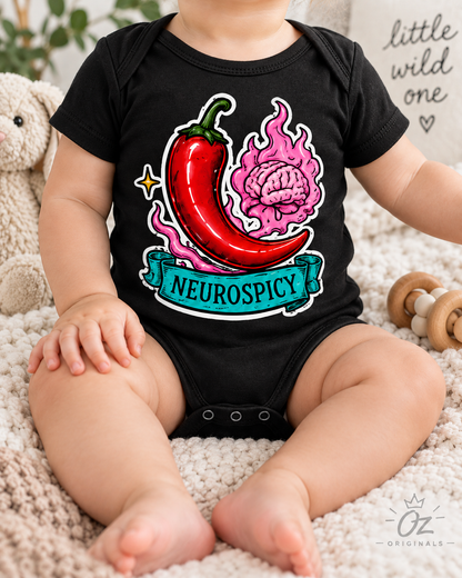 Neurospicy Baby Vest | Alternative Baby Clothes | Black or White
