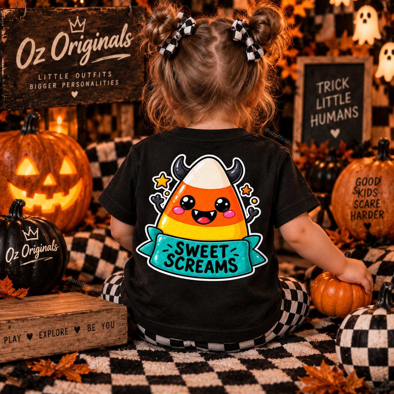 Sweet Screams Toddler T-Shirt – Black Halloween Candy Corn Tee 🍬 🧡