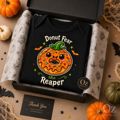 Donut Fear the Reaper Halloween Baby Vest 🍩 ☠️