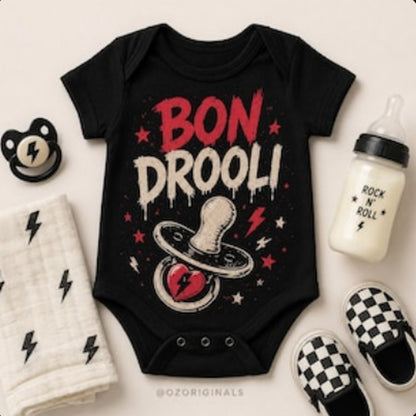 Bon Drooli Baby Vest | Bon Jovi Inspired Rock Baby Bodysuit | Alternative Baby Bands Outfit 🎸