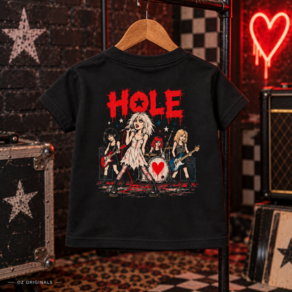 HOLE Cartoon Band Toddler Tee – Black Alternative Kids T-Shirt 🎶❤️