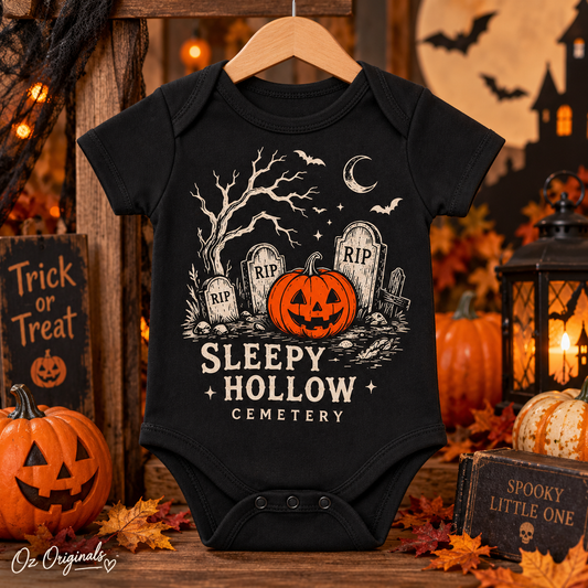 Sleepy Hollow Cemetery Halloween Baby Vest | October Oddities Collection