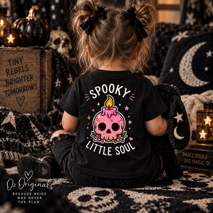 Spooky Little Soul Toddler T-Shirt | Alternative Kids Tee | Pink Skull Graphic💀🩷