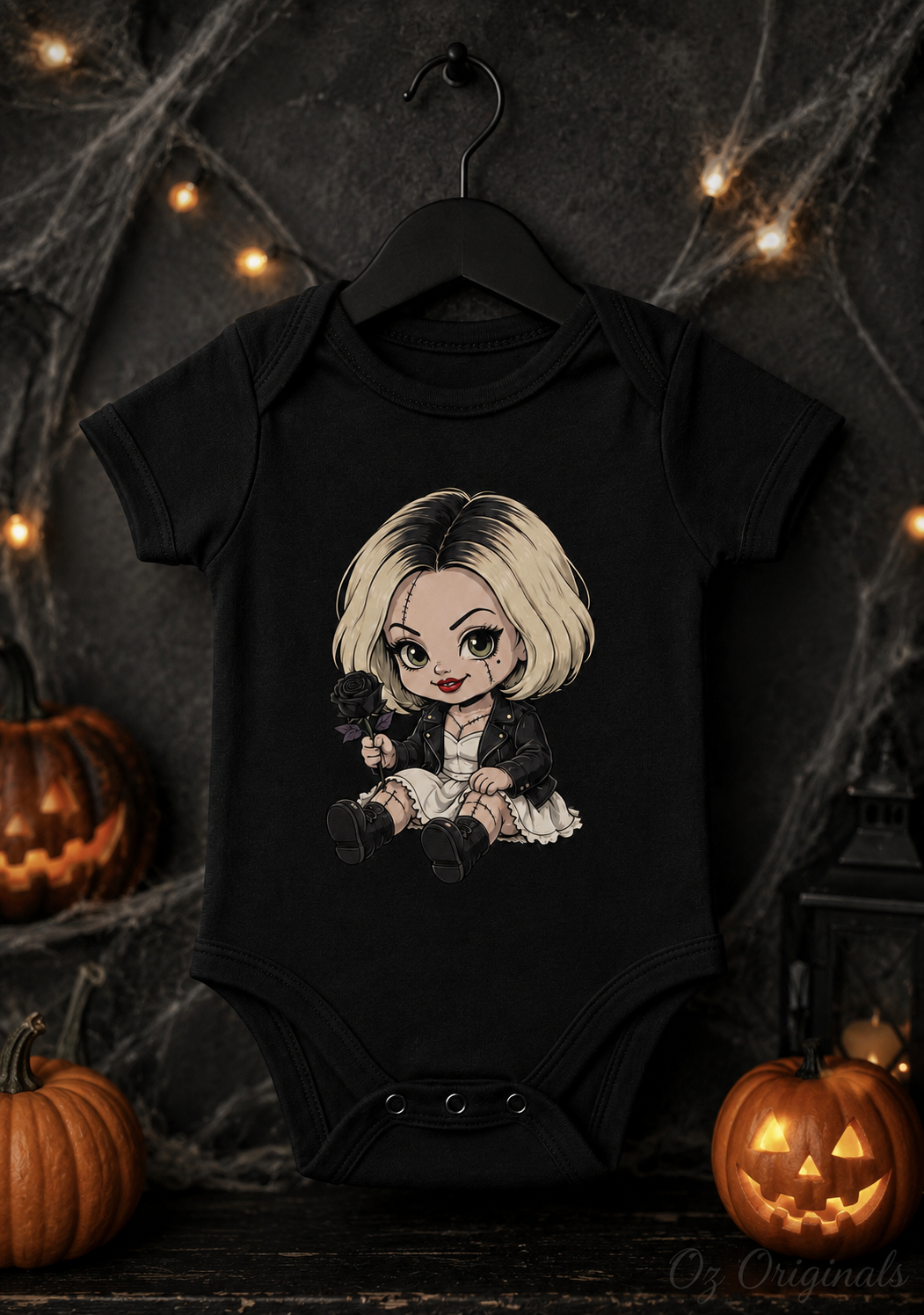 Little Horror Icons Black Baby Vest – Choose Your Character or Group