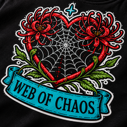 Web of Chaos Toddler T-Shirt | Alternative Gothic Kids Tee | Front & Back Print