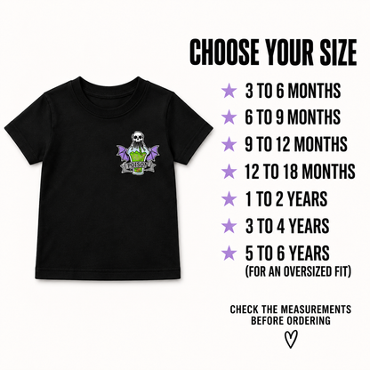 Poison Bottle Alternative Toddler T-Shirt | Gothic Kids Tee | Front & Back Print | Oz Originals 🖤💚💜