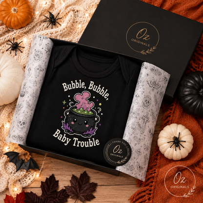 Bubble, Bubble, Baby Trouble Halloween Baby Vest 🧙
