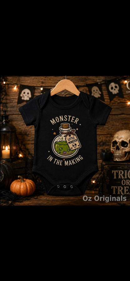 Monster in the Making Baby Grow | Alternative Halloween Baby Vest | October Oddities