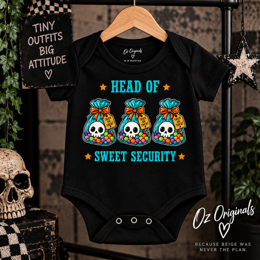 Head of Sweet Security Halloween Baby Vest | October Oddities
