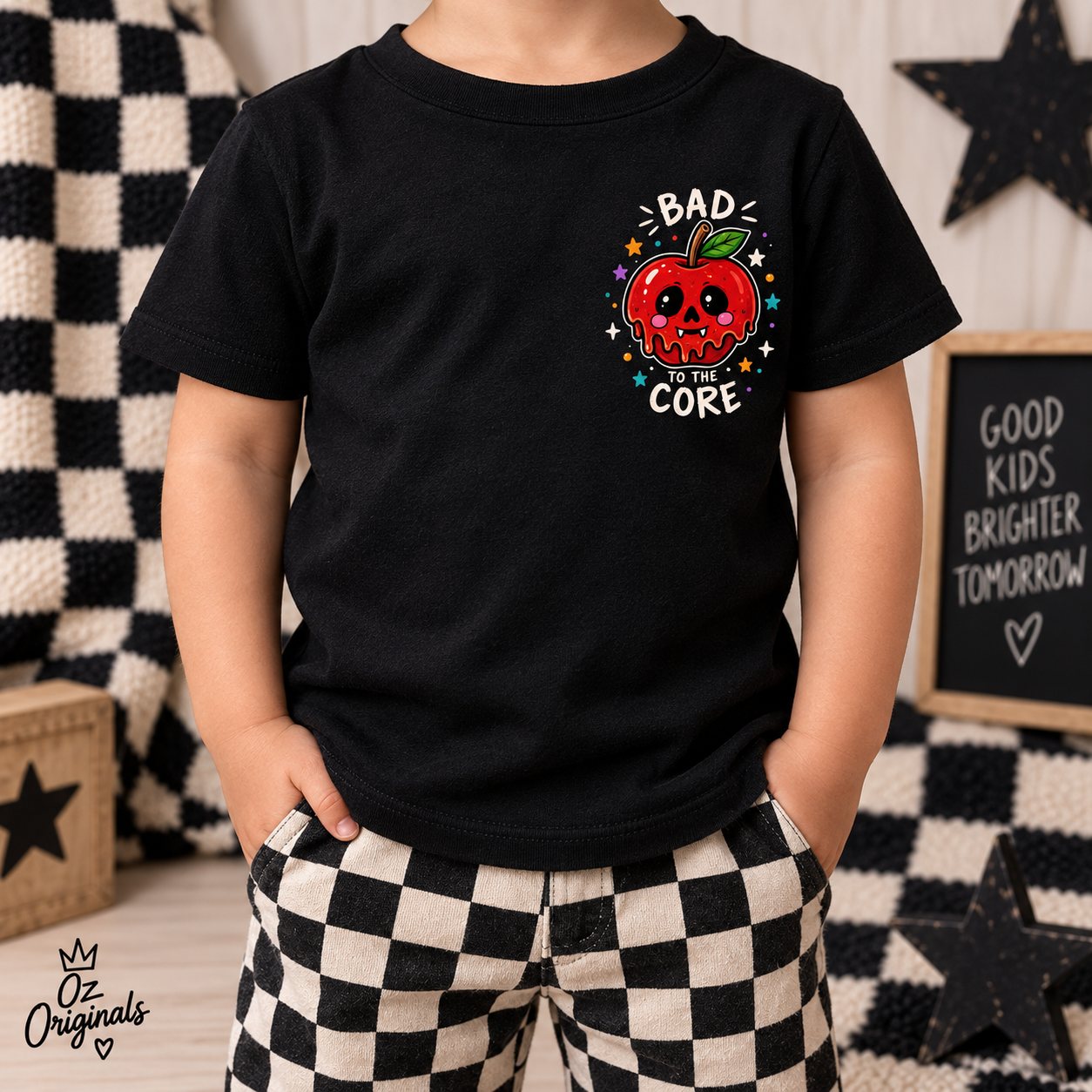 Bad to the Core Black Baby & Toddler T-Shirt | Alternative Kidswear