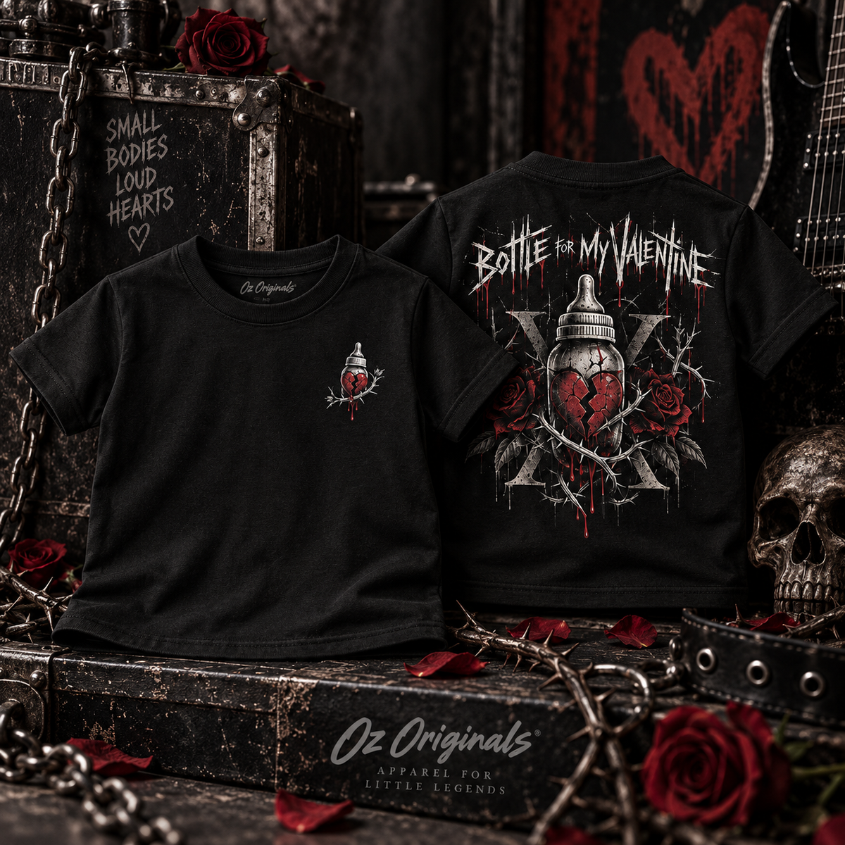 Bottle for My Valentine Toddler Tee | Bullet for My Valentine Inspired Kids Band T-Shirt | Alternative Rock Toddler Tee
