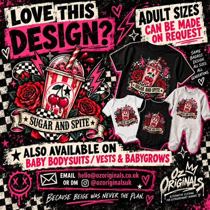 Sugar & Spite White Toddler T-Shirt | Alternative Kids Tee | Tattoo Cherry Punk Graphic