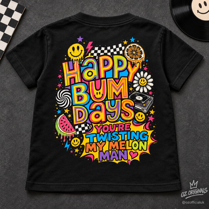 Happy Bum Days Toddler Tee | Twisting My Melon Alternative Kids T-Shirt | Baby Bands Collection 🍉