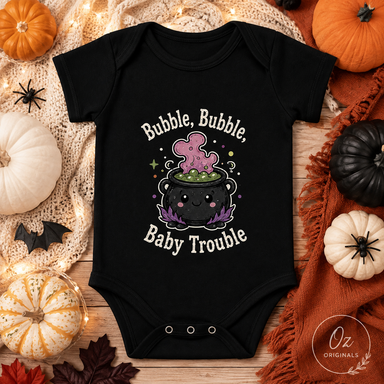 Bubble, Bubble, Baby Trouble Halloween Baby Vest 🧙