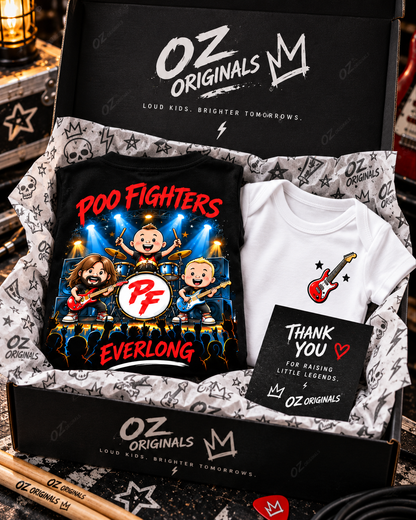 Poo Fighters Everlong Toddler T-Shirt – Alternative Rock Kids Tee – Black or White