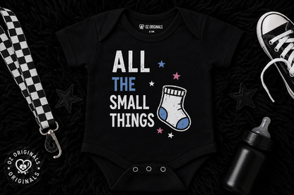 All The Small Things Baby Vest | Blue or Pink Sock | Personalised Alternative Baby Bodysuit | Rock Baby Gift 💙🩷