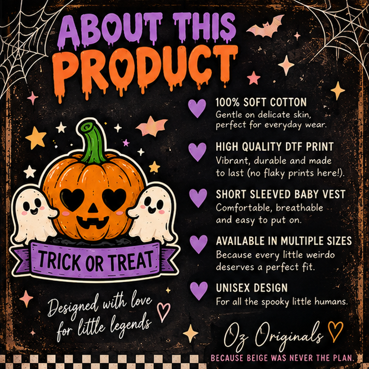 Trick or Treat Baby Vest | Halloween Pumpkin & Ghost Baby Bodysuit | October Oddities 🎃👻
